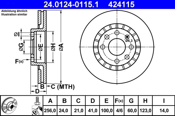 Brake Disc ATE 24.0124-0115.1