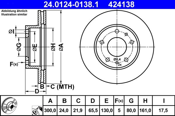 Brake Disc ATE 24.0124-0138.1