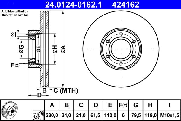 Гальмівний диск ATE 24.0124-0162.1
