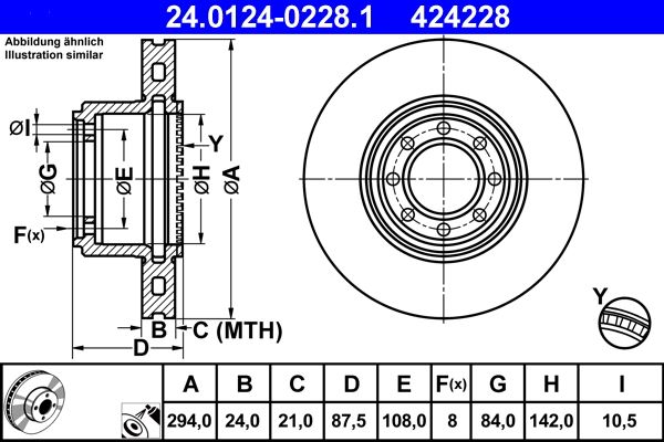 Brake Disc ATE 24.0124-0228.1