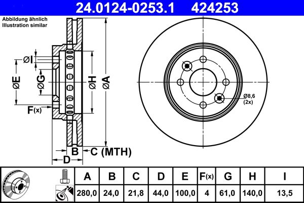 Гальмівний диск ATE 24.0124-0253.1