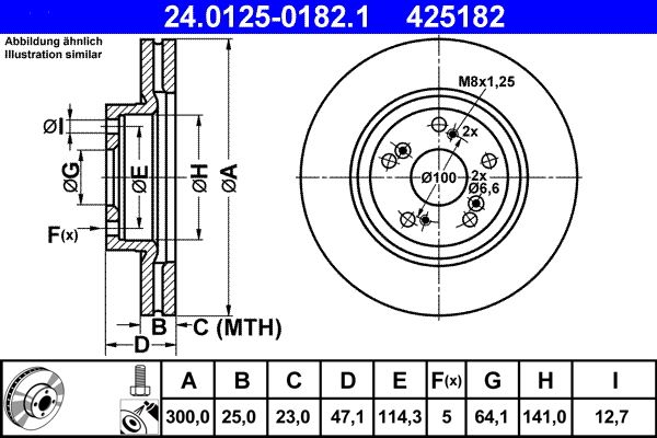 Brake Disc ATE 24.0125-0182.1