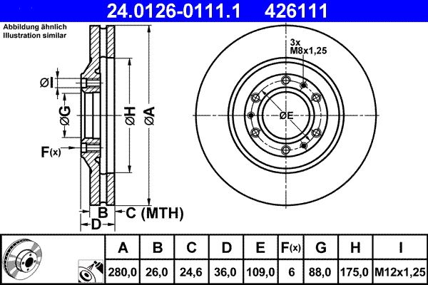 Brake Disc ATE 24.0126-0111.1