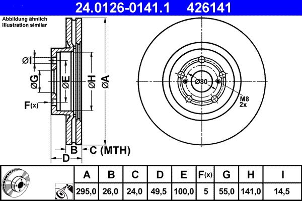 Brake Disc ATE 24.0126-0141.1