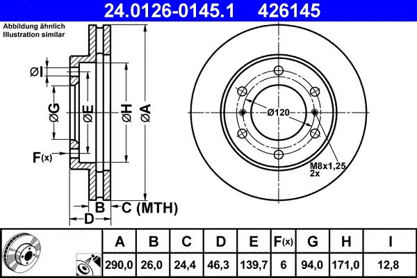 Brake Disc ATE 24.0126-0145.1