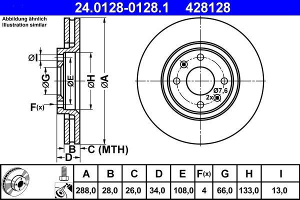 Гальмівний диск ATE 24.0128-0128.1