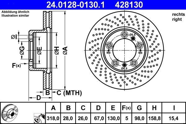 Brake Disc ATE 24.0128-0130.1