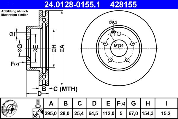 Гальмівний диск ATE 24.0128-0155.1