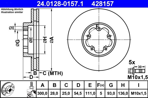 Brake Disc ATE 24.0128-0157.1