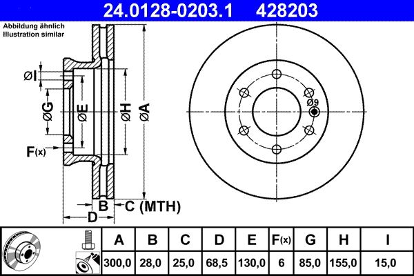 Brake Disc ATE 24.0128-0203.1