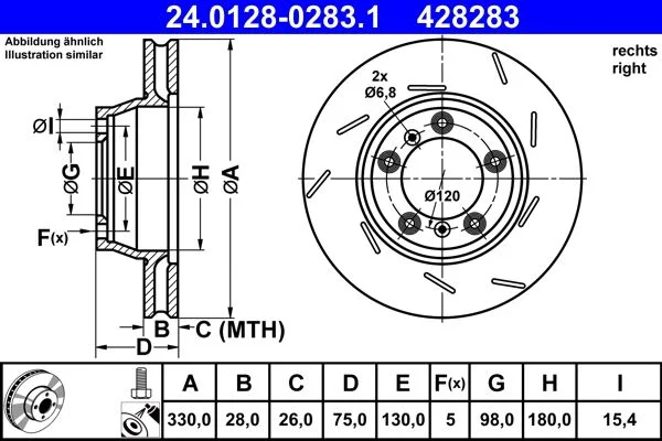 Гальмівний диск ATE 24.0128-0283.1