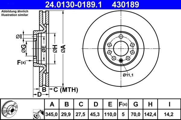 Гальмівний диск ATE 24.0130-0189.1