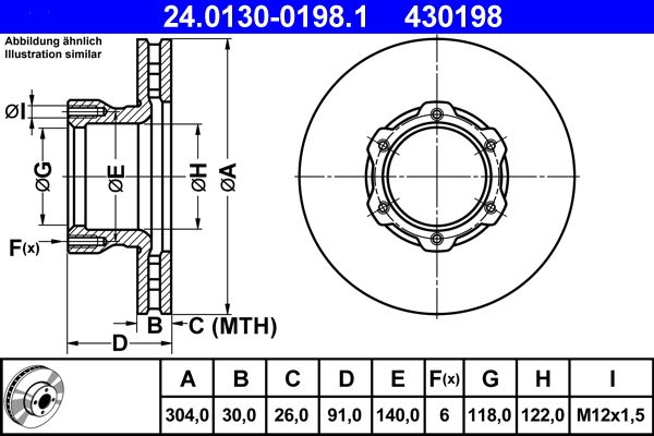 Brake Disc ATE 24.0130-0198.1