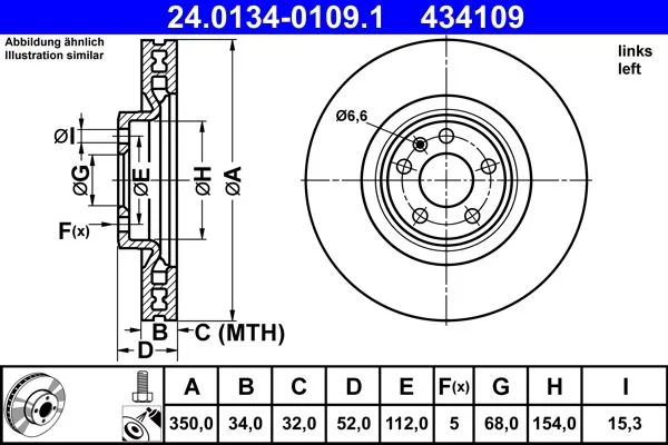 Гальмівний диск ATE 24.0134-0109.1