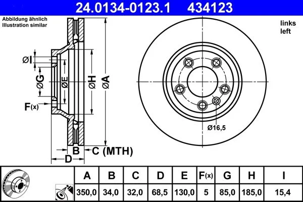 Гальмівний диск ATE 24.0134-0123.1
