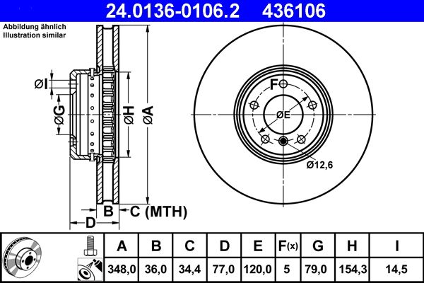 Гальмівний диск ATE 24.0136-0106.2