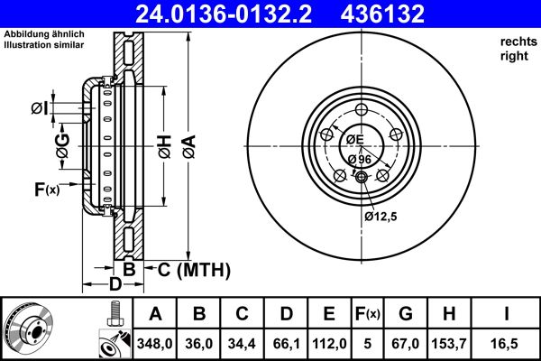 Гальмівний диск ATE 24.0136-0132.2