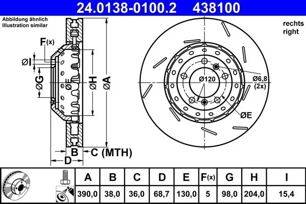 Гальмівний диск ATE 24.0138-0100.2