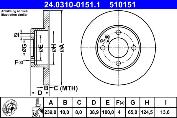 Brake Disc ATE 24.0310-0151.1