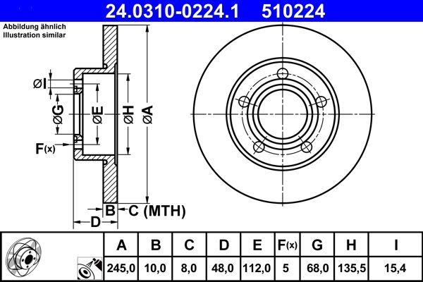 Brake Disc ATE 24.0310-0224.1