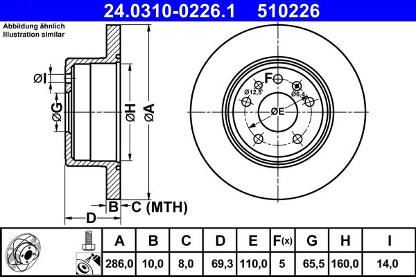 Brake Disc ATE 24.0310-0226.1