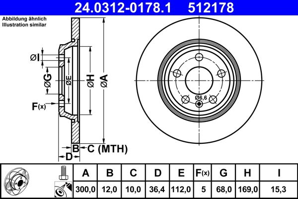 Гальмівний диск ATE 24.0312-0178.1