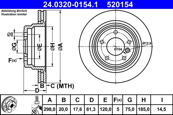 Brake Disc ATE 24.0320-0154.1