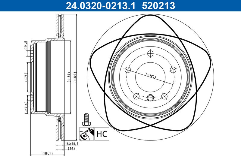 Brake Disc ATE 24.0320-0213.1