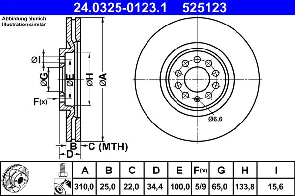 Brake Disc ATE 24.0325-0123.1