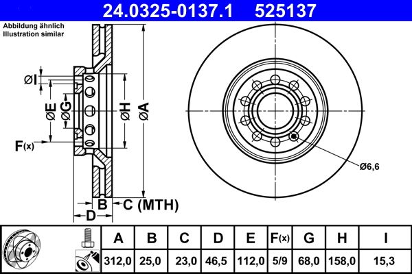 Brake Disc ATE 24.0325-0137.1