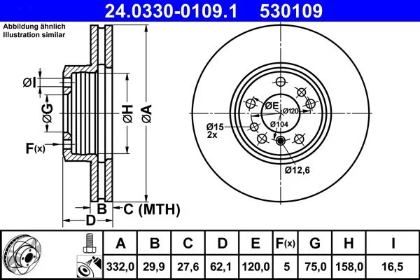 Гальмівний диск ATE 24.0330-0109.1