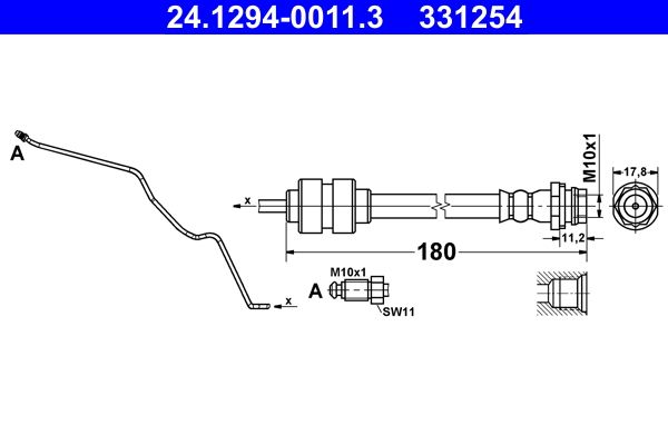 Brake Hose ATE 24.1294-0011.3