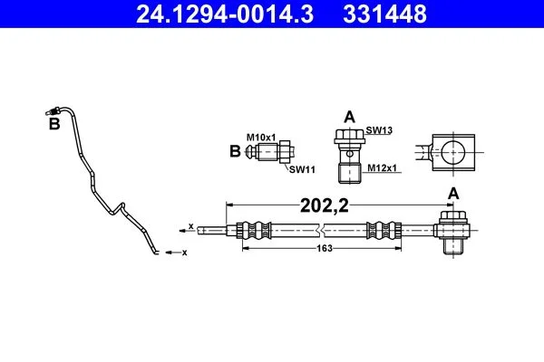 Stabdžių žarnelė ATE 24.1294-0014.3