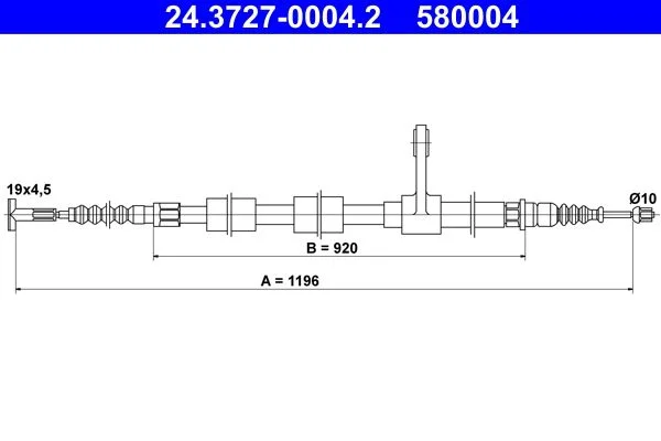 Trosas, stovėjimo stabdys ATE 24.3727-0004.2