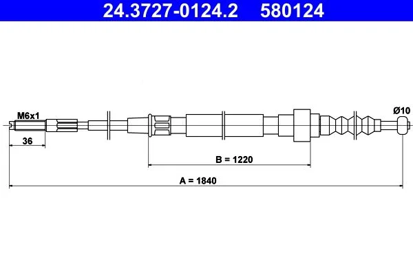 Trosas, stovėjimo stabdys ATE 24.3727-0124.2