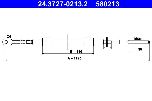 Cable Pull, parking brake ATE 24.3727-0213.2