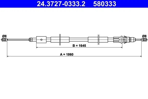Trosas, stovėjimo stabdys ATE 24.3727-0333.2
