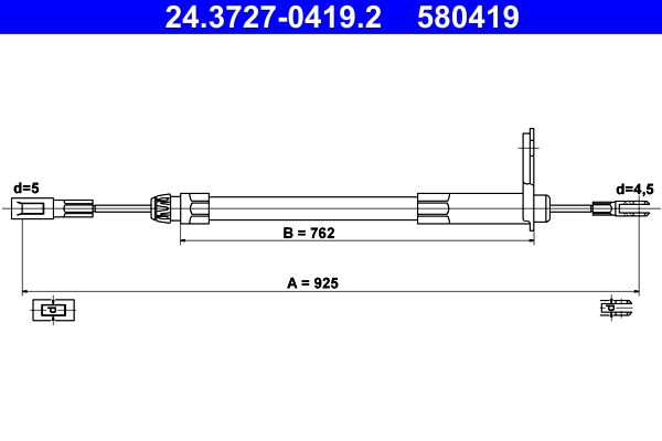 Cable Pull, parking brake ATE 24.3727-0419.2