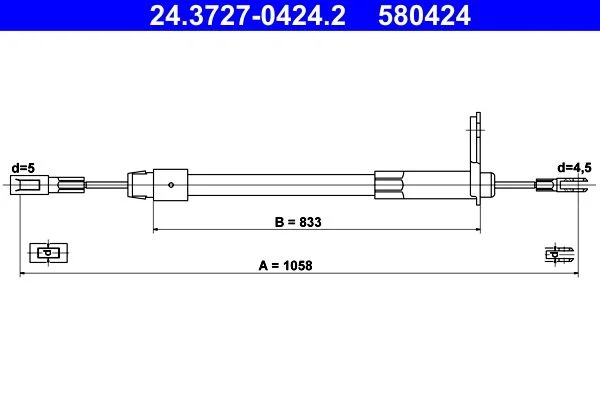 Trosas, stovėjimo stabdys ATE 24.3727-0424.2