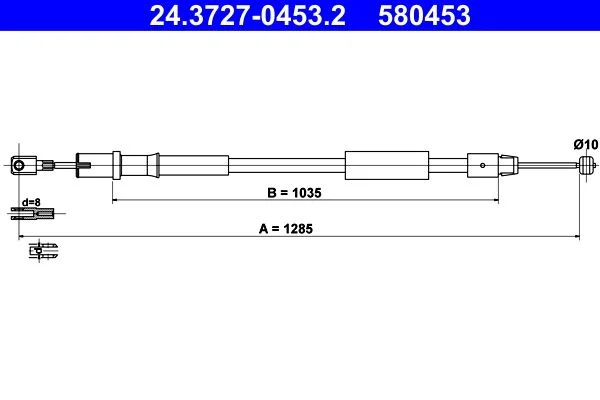Trosas, stovėjimo stabdys ATE 24.3727-0453.2