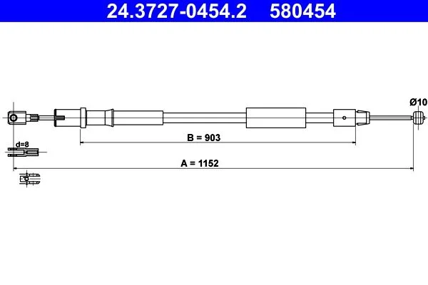 Trosas, stovėjimo stabdys ATE 24.3727-0454.2