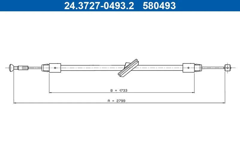Trosas, stovėjimo stabdys ATE 24.3727-0493.2
