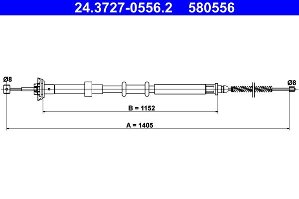 Тросовий привод, стоянкове гальмо ATE 24.3727-0556.2