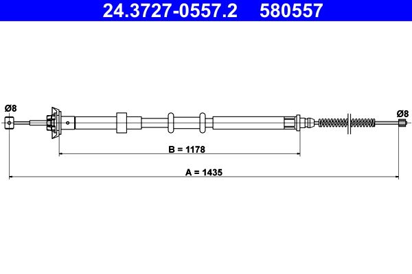 Тросовий привод, стоянкове гальмо ATE 24.3727-0557.2
