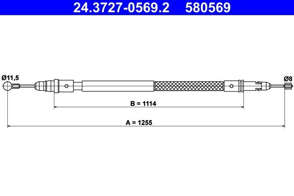 Trosas, stovėjimo stabdys ATE 24.3727-0569.2