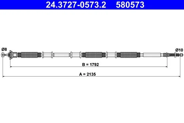 Trosas, stovėjimo stabdys ATE 24.3727-0573.2