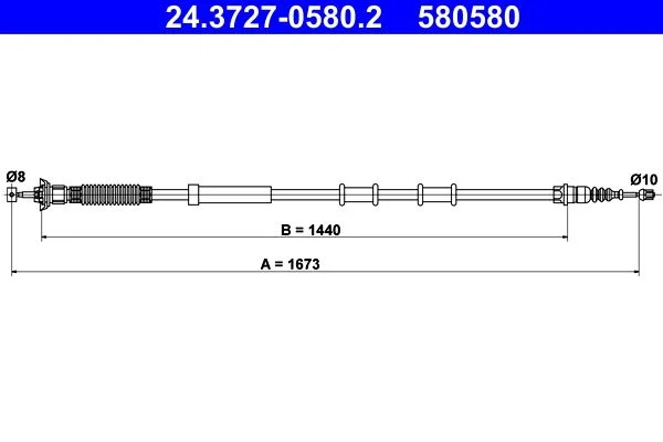 Trosas, stovėjimo stabdys ATE 24.3727-0580.2