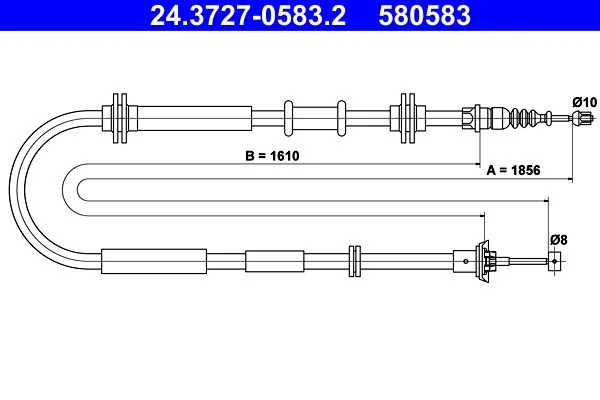 Trosas, stovėjimo stabdys ATE 24.3727-0583.2