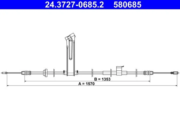 Trosas, stovėjimo stabdys ATE 24.3727-0685.2