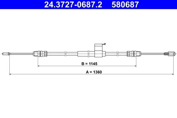 Trosas, stovėjimo stabdys ATE 24.3727-0687.2